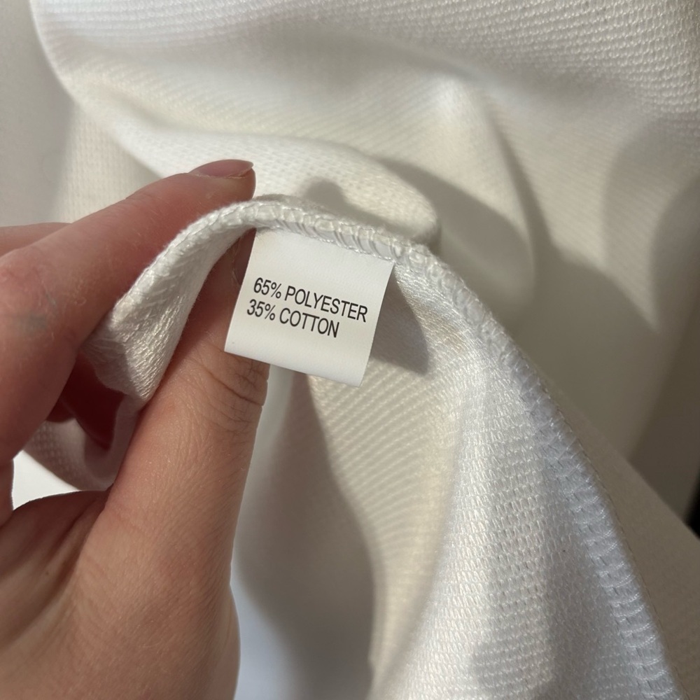 ❌SOLD Elegant White Women's Coat with Black Trim – Size L 🤍 - Picture 4 of 5